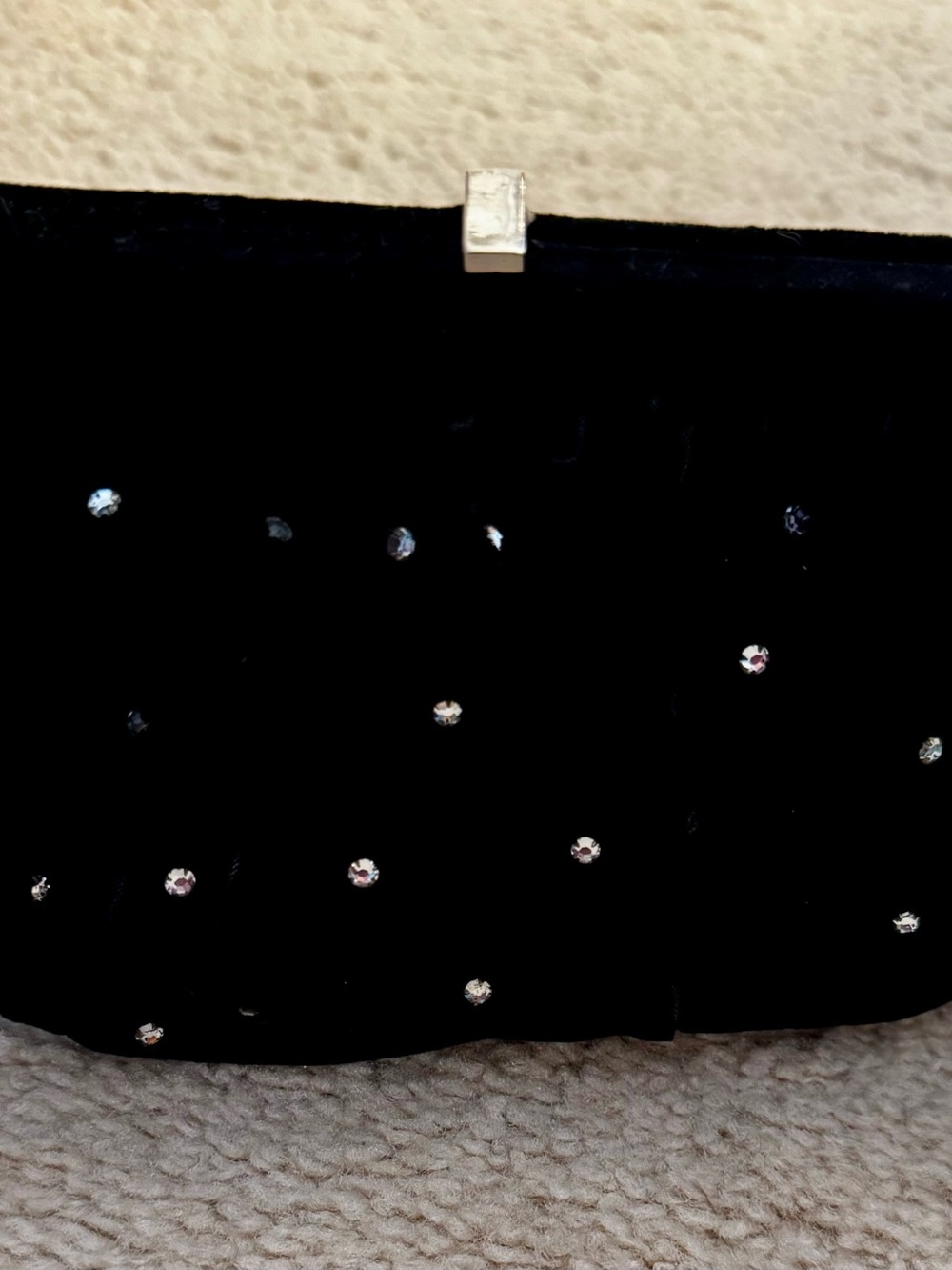 Black Crystal-Studded Evening Clutch